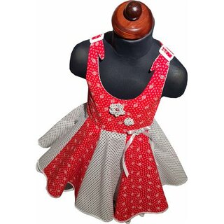 Kinder Petticoat Kleid 50er Jahre Drehkleid Mädchen Punkte Blümchen rot weiß Gr 116-134 Unikat
