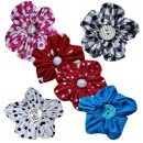 1 Paar Ohrschmuck Stoffblüte Organzablüte...