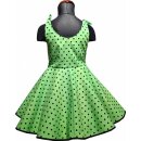 Kinderpetticoat 50er Jahre Kleid Drehkleid Mädchen Punkte grün schwarz Gr.104-116