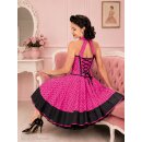 50er Punkte Petticoatkleid pink kleine schwarze VintageTupfen