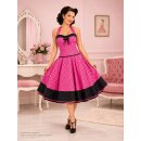 50er Punkte Petticoatkleid pink kleine schwarze VintageTupfen