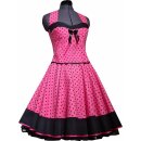 50er Punkte Petticoatkleid pink kleine schwarze VintageTupfen