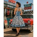 50er Jahre Kleid zum Petticoat weiß mit schwarzen...