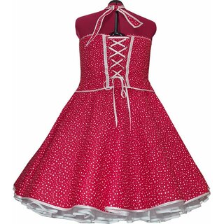 50er Jahre Retrokleid zum Petticoat rot weiß Rockabilly 46/48
