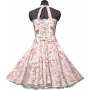 50er Jahre Hochzeitskleid weiß mit rosa Rosen Brautkleid zum Petticoat