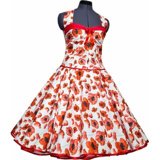Petticoatkleid zum Petticoat roter Mohn Vintage Rockabilly 50er Jahre