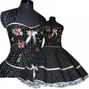 50er Tanzkleid zum Petticoat schwarz Punkte weiß...