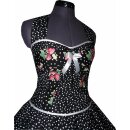 50er Tanzkleid zum Petticoat schwarz Punkte weiß Erdbeeren rot