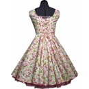 Kleid zum Petticoat Rockabilly rosa gelbe Blumen  34/36