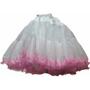 Rschenpetticoat wei fluffige  rosa Rschen 2 Lagen