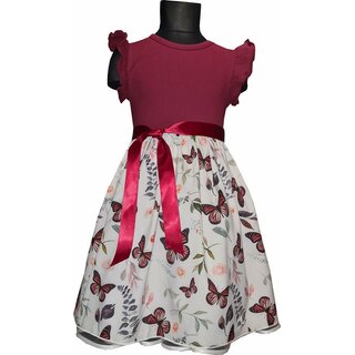 Süßes Kinderpetticoakleid 50er Jahre Kleid Mädchen pink Schmetterlingen 