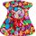 Klammerbeutel Klammerkleid Vintage im 50er Jahre rot mit lustigen Ballons
