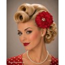 Haarblume Satin rot Haarschmuck 8cm