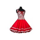 Kleid wei rote Punkte zum Petticoat rot mit Punktesaum...