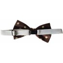 Einfache Fliege Herren Vintage Retro braun beige Punkte