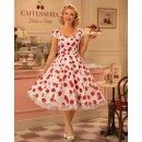 Vintage Kirschenmuster Kleid rot weiß zum Petticoat 40