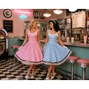 Hellblau Petticoat Kleid Korsage weiße große...