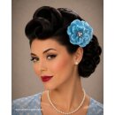 Haarblume Satin türkis blau Haarschmuck 8cm