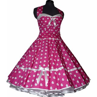 50er Kleid Korsagen Petticoat Kleid rot pink Herzen pink wei 36