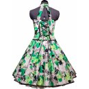 Tanzkleid Korsage zum Petticoat grün schwarze Retroblüten