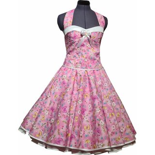  50er Jahre Petticoatkleid rosa Butterfly Schmetterlinge Korsage