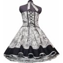 Petticoat Kleid weiß schwarze zarte Blumen mit...