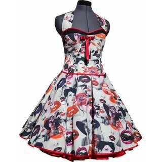 Petticoatkleid Korsage Kussmund Kiss Lipstick zum...