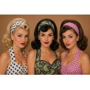 3 Haarbänder Rockabilly 50er  weiss grün pink