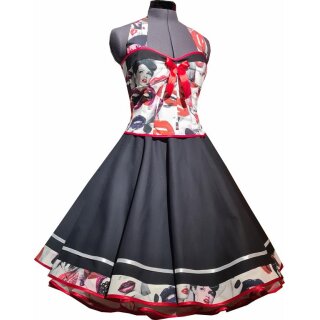 50er Jahre Petticoatkleid Rock Kiss Lipstick zum Petticoat 38