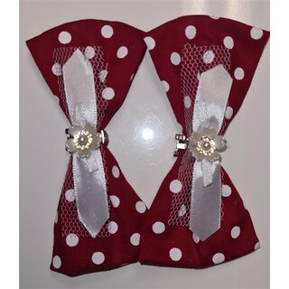 Schuhschmuck Schleiferot kleine wei�e Punkte