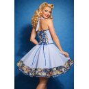 50er Jahre Petticoatkleid hellblau blau weiße...