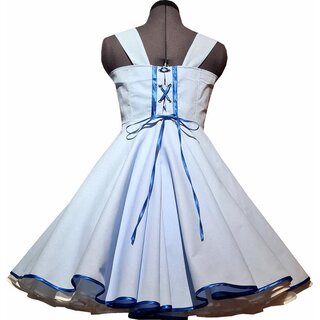 50er Jahre Petticoatkleid hellblau blau wei�e Schmetterlinge Unikat