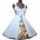 50er Jahre Petticoatkleid hellblau blau weiße...