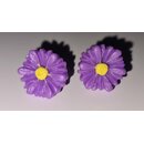 Vintage Ohrschmuck Ohrringe Bl�te violet