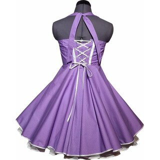 50er Jahre Petticoatkleid lila kleine Punkte Schmetterlinge 