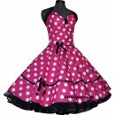 Punktekleid Rockabilly pink-weiße große Tupfen schwarz
