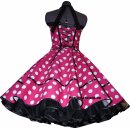 Punktekleid Rockabilly pink-weiße große Tupfen schwarz
