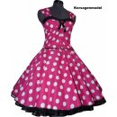 Punktekleid Rockabilly pink-weiße große Tupfen schwarz