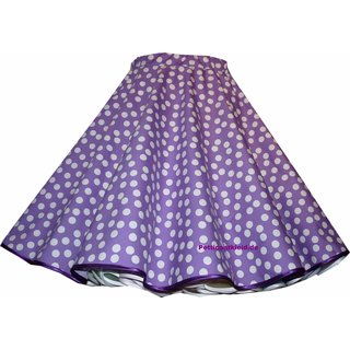 Tanzrock zum Petticoat  lila mit weißem Punktewirbel Punkterock