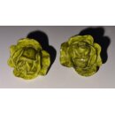 50er Jahre Ohrschmuck Ohrringe Rosen grün