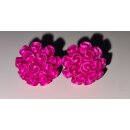 50er Jahre Ohrschmuck Ohrringe Blumen pink