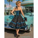 50er Punkte Korsagenkleid schwarz Punkte weiß  Band...