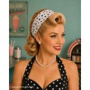Vintagehaarband weiss Punkte schwarz Sternenhimmel
