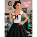 50er Jahre Retro Rockabilly Korsage Oberteil weiss mit...