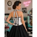 50er Jahre Retro Rockabilly Korsage Oberteil weiss mit...