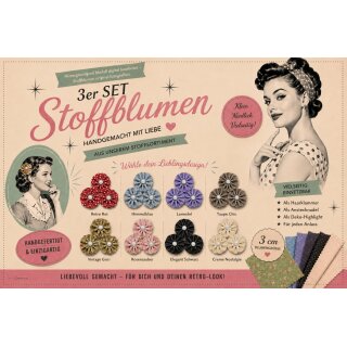 Vintage Stoffblüte Organzablüte passend zum Kleid klein