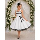50er Jahre Brautkleid zum Petticoat weiß Punkte...
