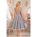 Tanzkleid 50er Jahre zum Petticoat Karo Blumen grau rosa