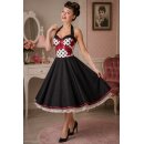 Petticoat Kleid Tanzkleid Blumen Punkte und schwarzer...