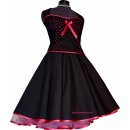 50er Jahre Korsagenkleid schwarz pink kleine Punkte